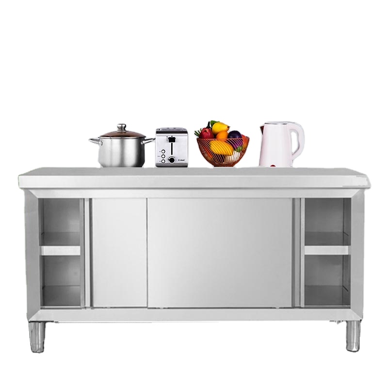 CSSD Commercial Industrial Used Stainless Steel Mobile Food Service Working Bench Base Prep Tables Leg For Sale With Cabinet