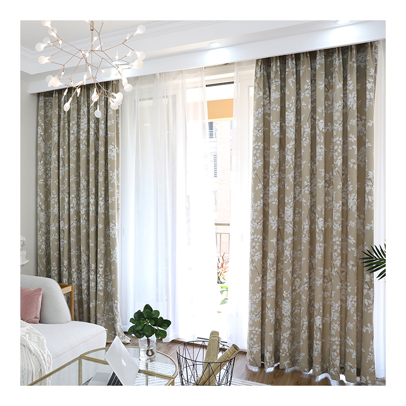 Innermor faux linen Curtains For bedroom 3D Jacquard blackout Fabric Curtain for Kitchen and living room ready made Customized