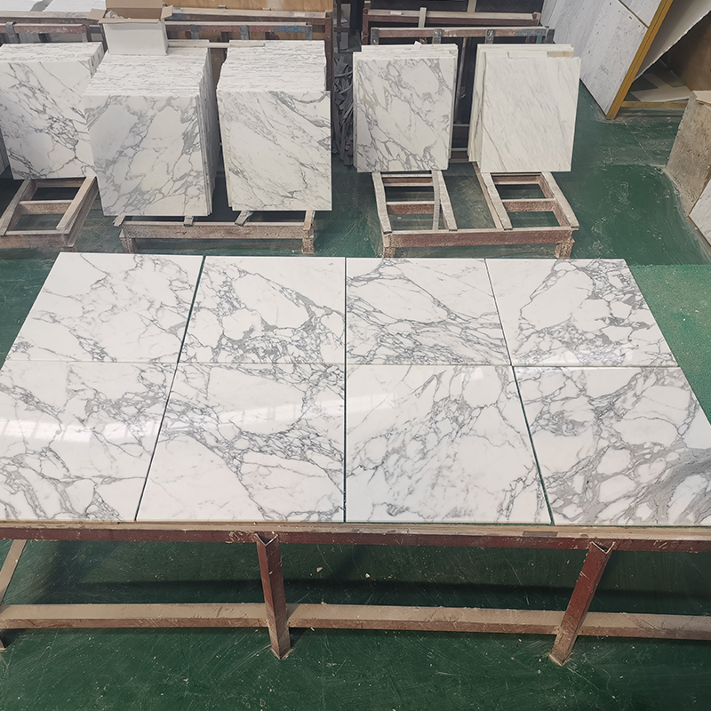Goldtop OEM/ODM Marmol Marmore Azulejo Natural Stone Italian Arabescato White Marble Tiles