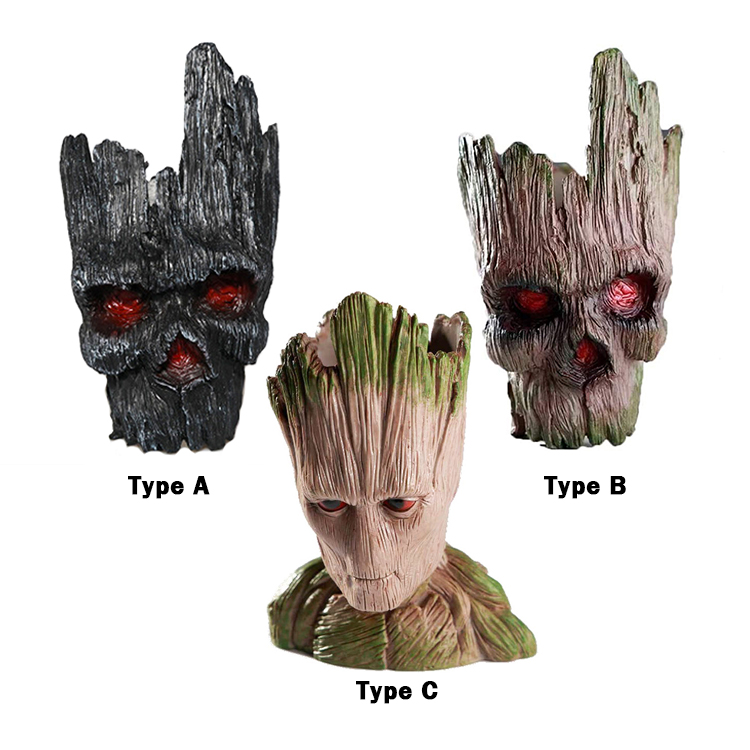 3 типа фигурки для взрослых Groot, цветочный горшок, фигурки, дерево, человек, ручка, горшок, аксессуары, цветочный горшок, детский подарок