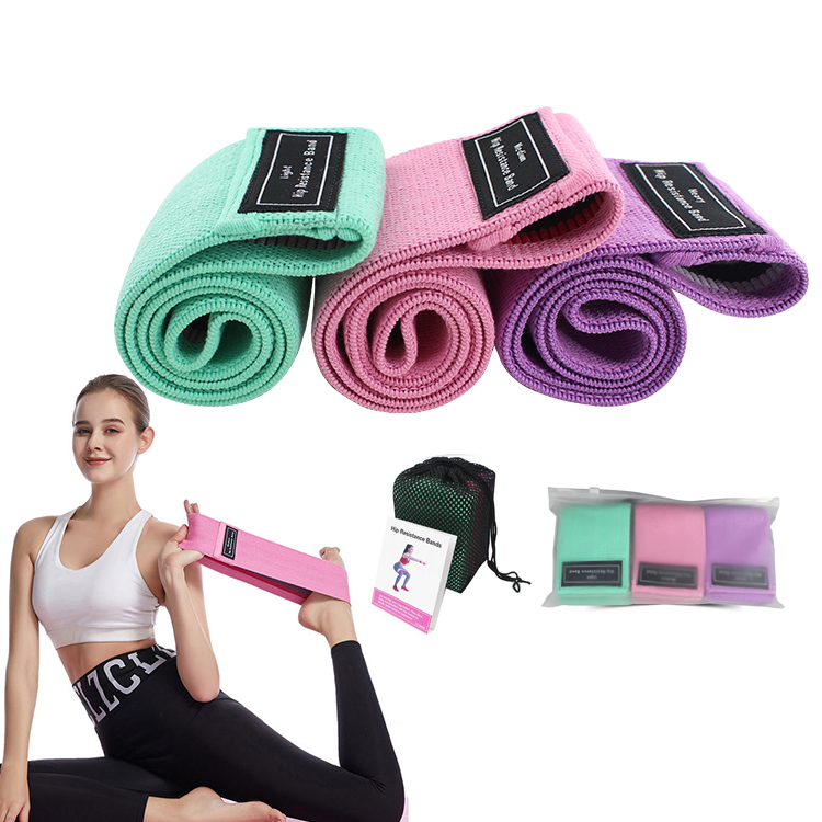 Fabric cloth sports Custom Logo Fabric Booty Yoga Resistance Exercise Bands Training Fitness Bands
