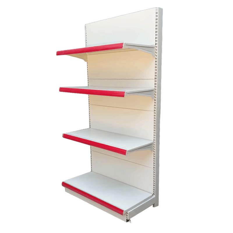 Supermarket Gondola Shelves For Display Heavy Duty Milk White Color Single Sided Supmarket Shelves