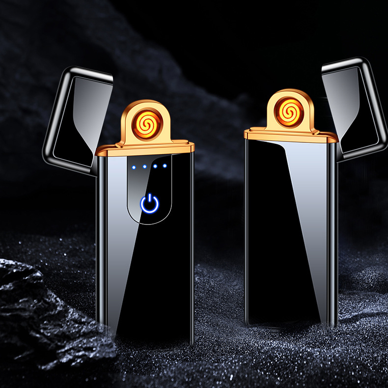 Ультратонкая USB перезаряжаемая зажигалка с сенсорным экраном Двусторонняя Электронная зажигалка с логотипом заказчика