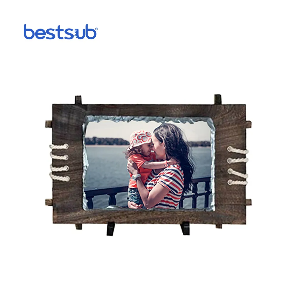 Bestsub world best selling products Sublimation Blanks Medium Rectangular With Frame Rock Sublimation Coated Blank Photo Slate