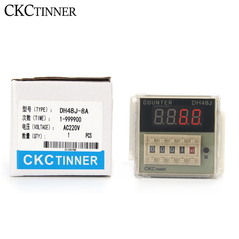 Контактный вход светоэлектрический переключатель вход Dc12v-48v Ac12v-380v50hz дисплей маленький светодиодный цифровой счетчик DH48J-8A