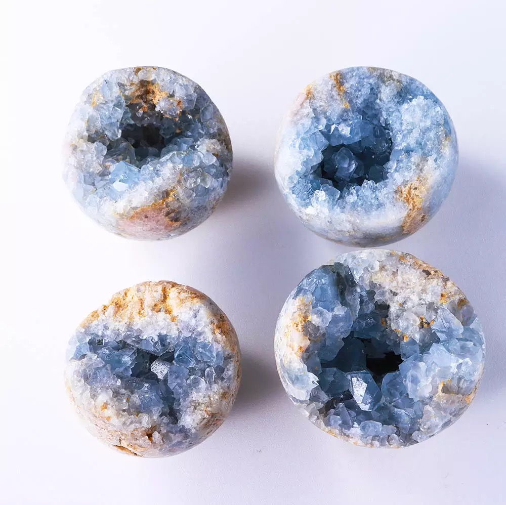 Madagascar Natural Celestite Mineral Healing Crystal Cluster Sky Blue Irregular Gem Stone Specimen Home Decor