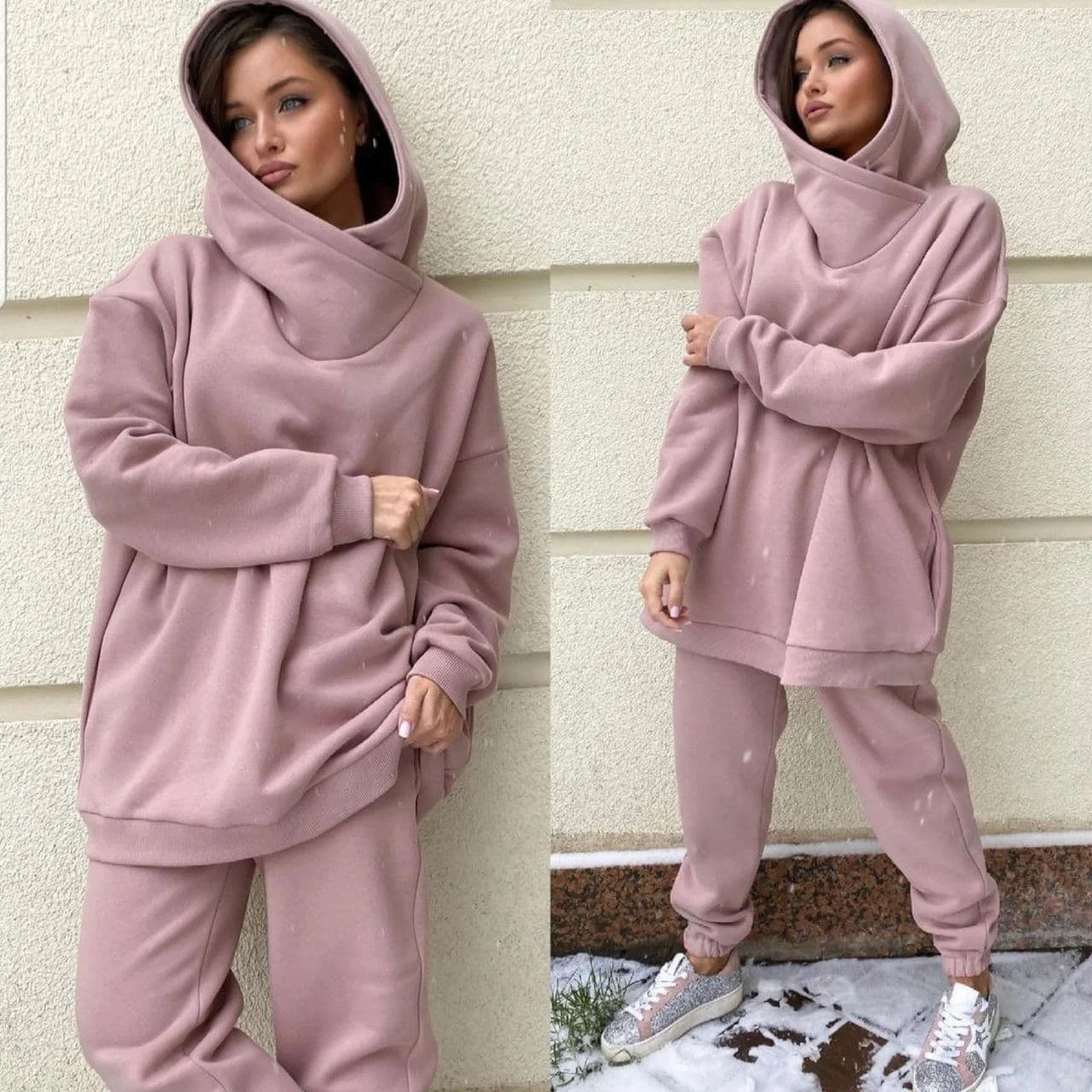 2021 foreign trade women's fashion casual foreign trade sweater suit two-piece suit
