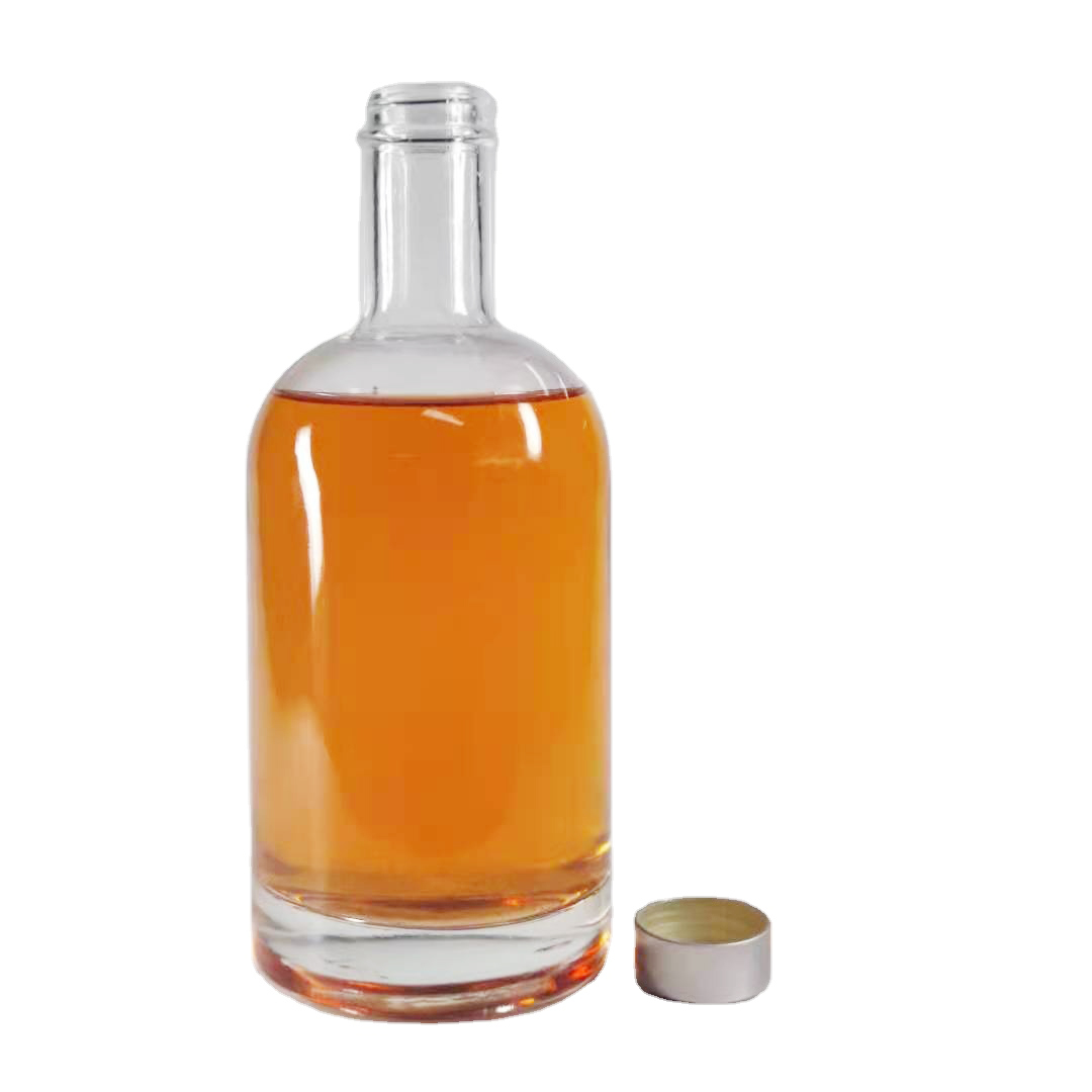 Custom Glass Liquor Bottles For Whiskey Tequila Gin Brandy Glass Bottles With Logo Print
