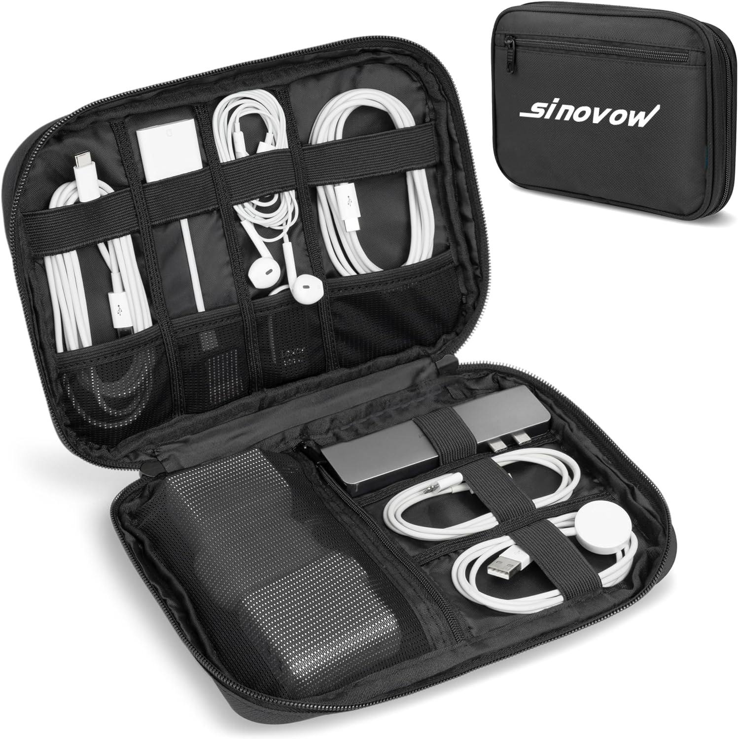Customized Electronic Cable Accessories Organiser Travel Cable Organizer Pouch Package Travel Polyester Travel Cable File Bag