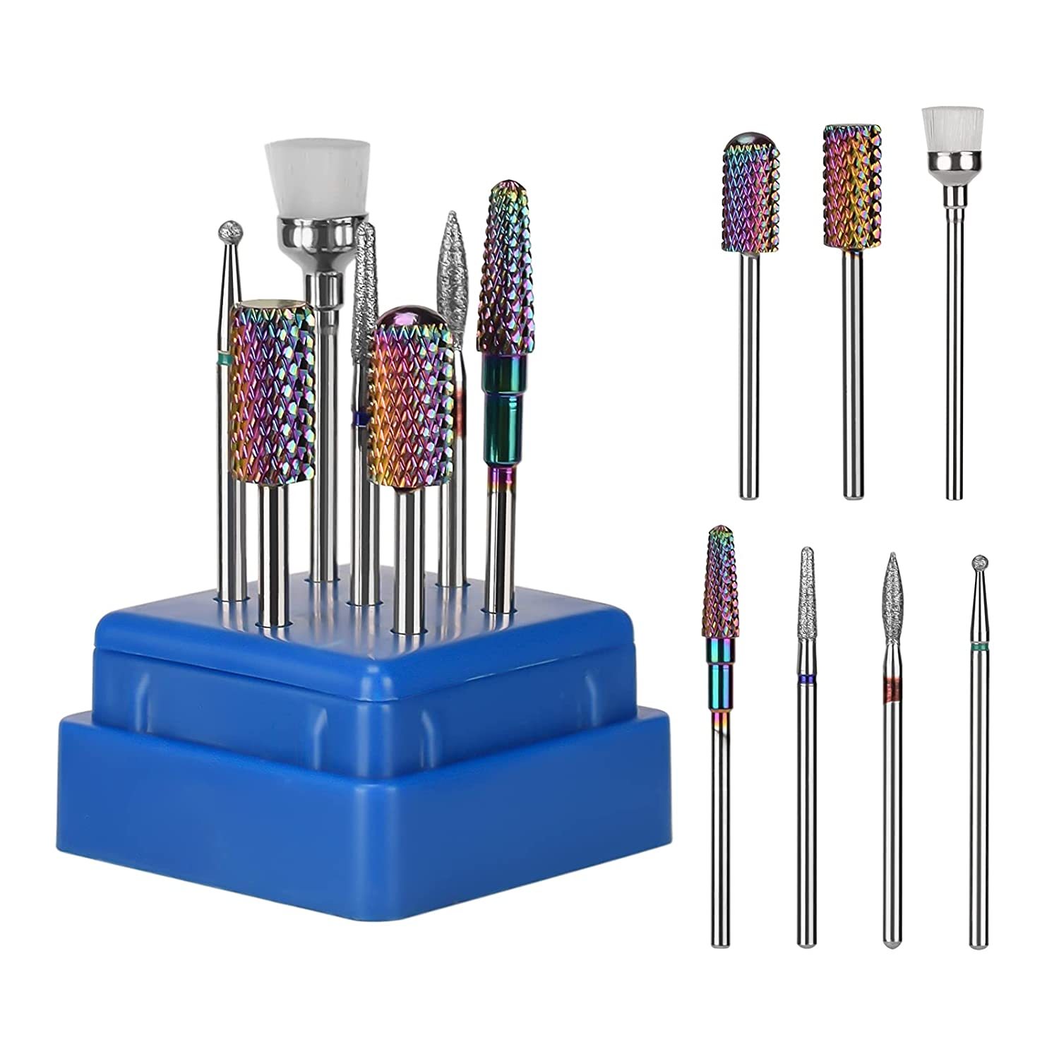 7 Pcs Tungsten Carbide Nail Drill Bits Milling Cutter For Manicure Sets Gel Cuticles Remove Polishing Tools