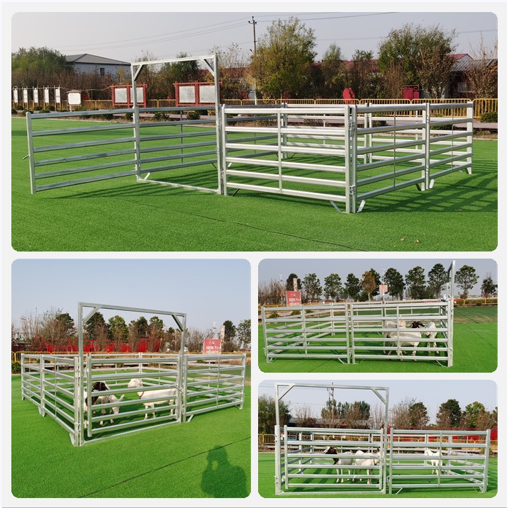 China 4/5/6 Bars Pre-galvanized Sheep Ranch Corral FenceGate Australia Galvanized Metal Livestock Cattle Yard Panel For Sale