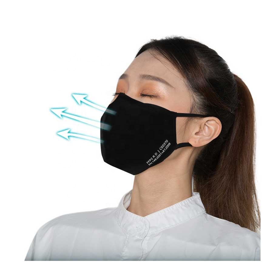 CE 0370 FFP2 washable nano ptfe filter cotton fabric face mask reusable oem individual packing for party