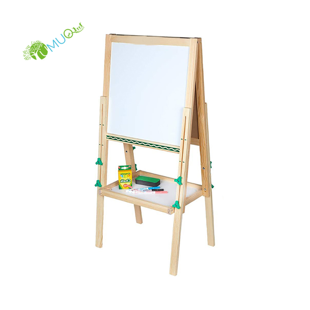 Детские Деревянные Художественные мольберты YumuQ 28,4x18,9x46 дюймов с рулоном бумаги, Двухсторонняя Настольная доска и мольберт для младенцев