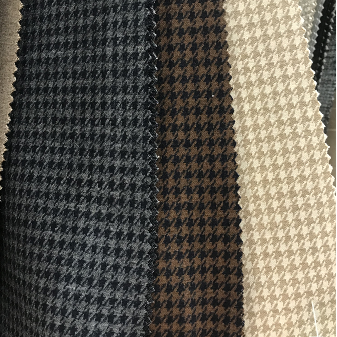 sustainable recycled fiber warp top dyed knitted jacquard polyester spandex wool fabric for coat