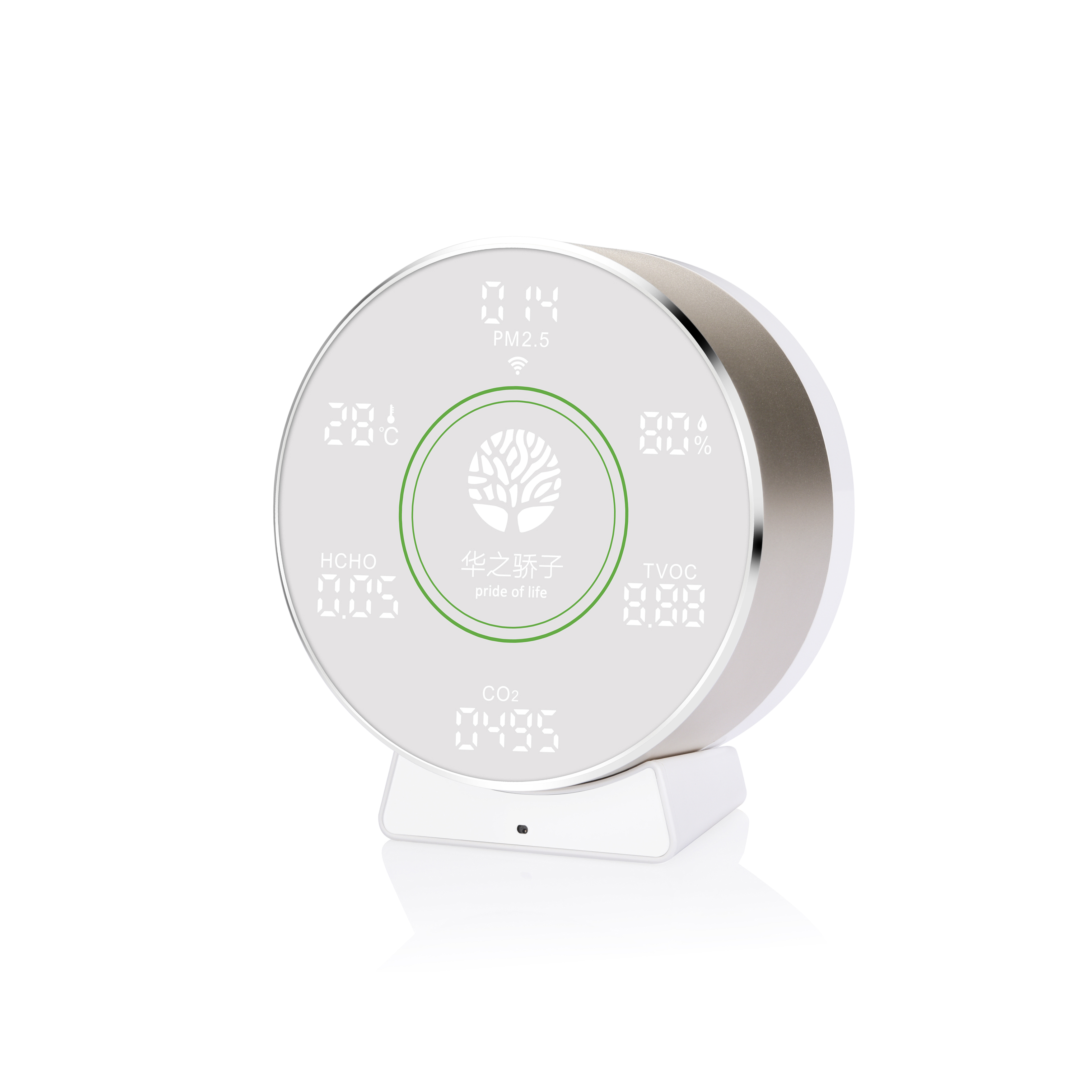 Умный внутренний детектор воздуха HCHO Co2 PM2.5 TVOC, датчик температуры и влажности воздуха с управлением через приложение, Wi-Fi