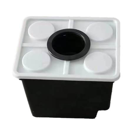 1-Hole Black Dutch Barrel Small Square Grow Tank Bucket System for Hydroponics Tomatoes and Soilless Culture