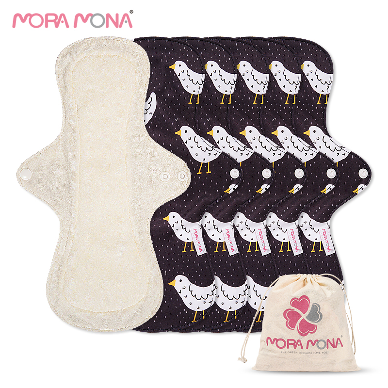Гигиенические многоразовые менструальные прокладки Mora Mona из органического хлопка и бамбука
