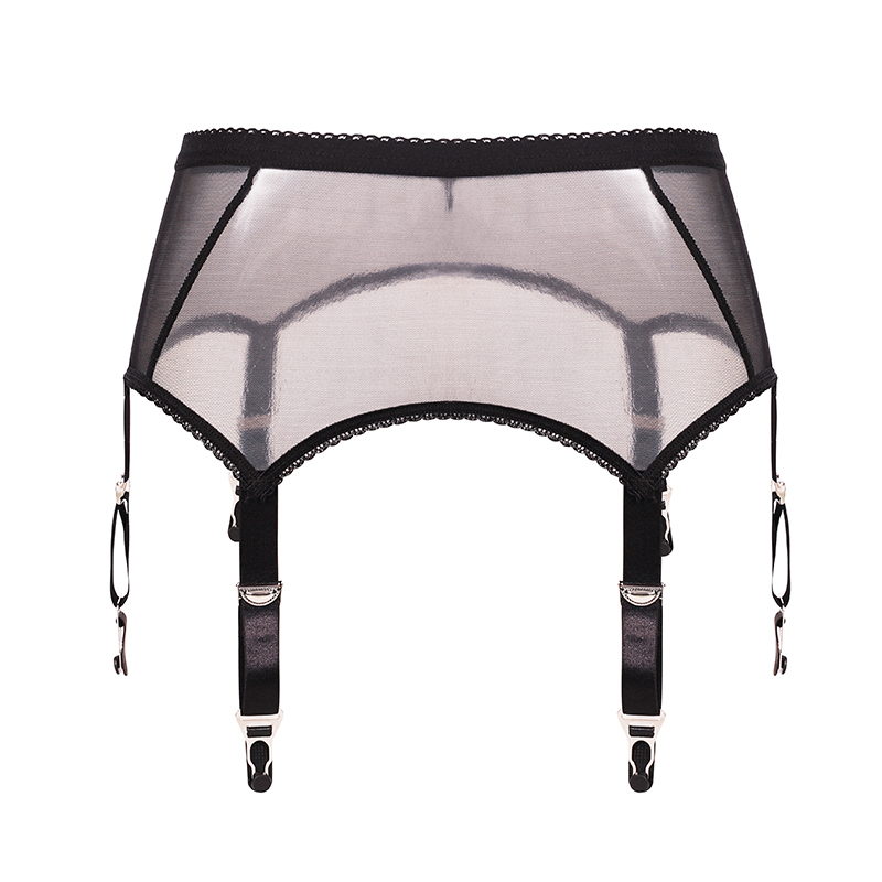 Amazon Hot Sale Plus Size Hollow-Out Mesh Hook & Eye Closure 6 Elastic Suspenders High-Waisted Garter Belt Rosesakura 7369