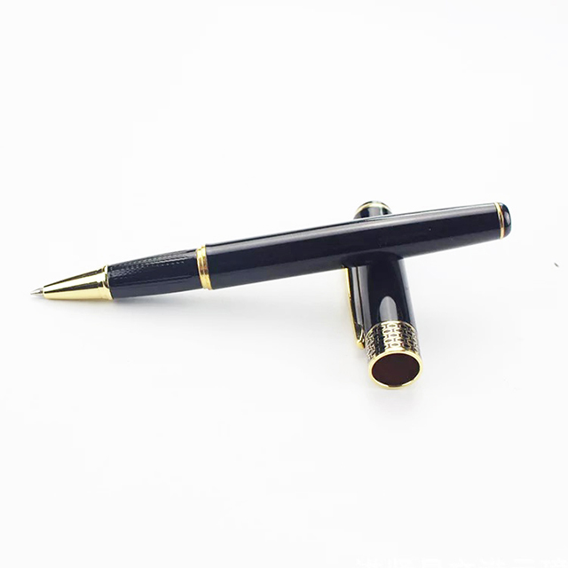 customize pens gift promotional logo branded black metal roller ball pen gift