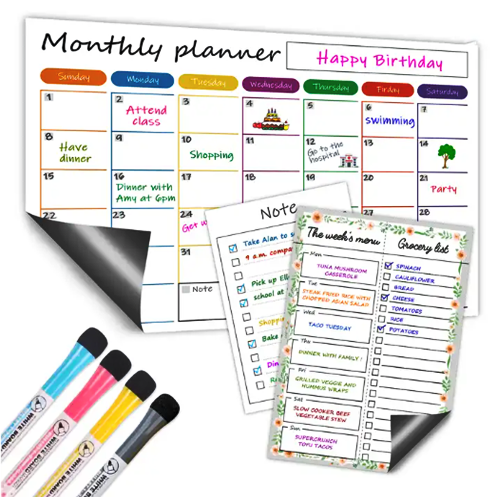 OUV Magnetic dry erase planner fridge magnets magnetic weekly monthly planner magnetic calendar board