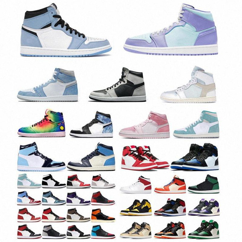 Высококачественные мужские и женские кроссовки OG Box AJ 1 из кожи с черным носком для баскетбола