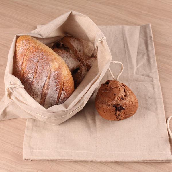 Bread Bag Reusable Organic Cotton Bread Bag Pure Natural Biodegradable to keep Homemade Bread Fresh Customzied 21CM * 36CM