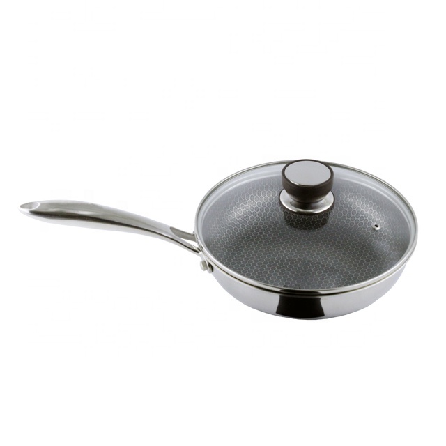 Hot Sales 28cm Triply Stainless Steel Non stick Honeycomb Cookware Skilet Cooking Fry Pan
