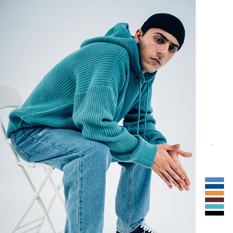 2021 Fashion Trend Hoodies Para Hombre Men'S Hoodie Customize Plus Size Plain Knit Sweater Oversize Loose Pullove For Men