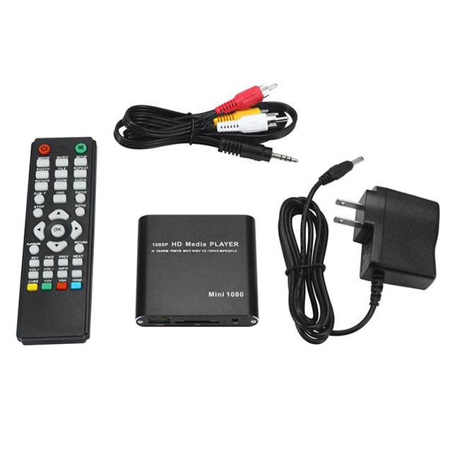 Мини переносной 1080P HDMI Автомобильный мультимедийный плеер 5V/2A TV BOX 3 выхода HDMI/VGA/AV USB хост 2,0 SD карты для hdd-плеер