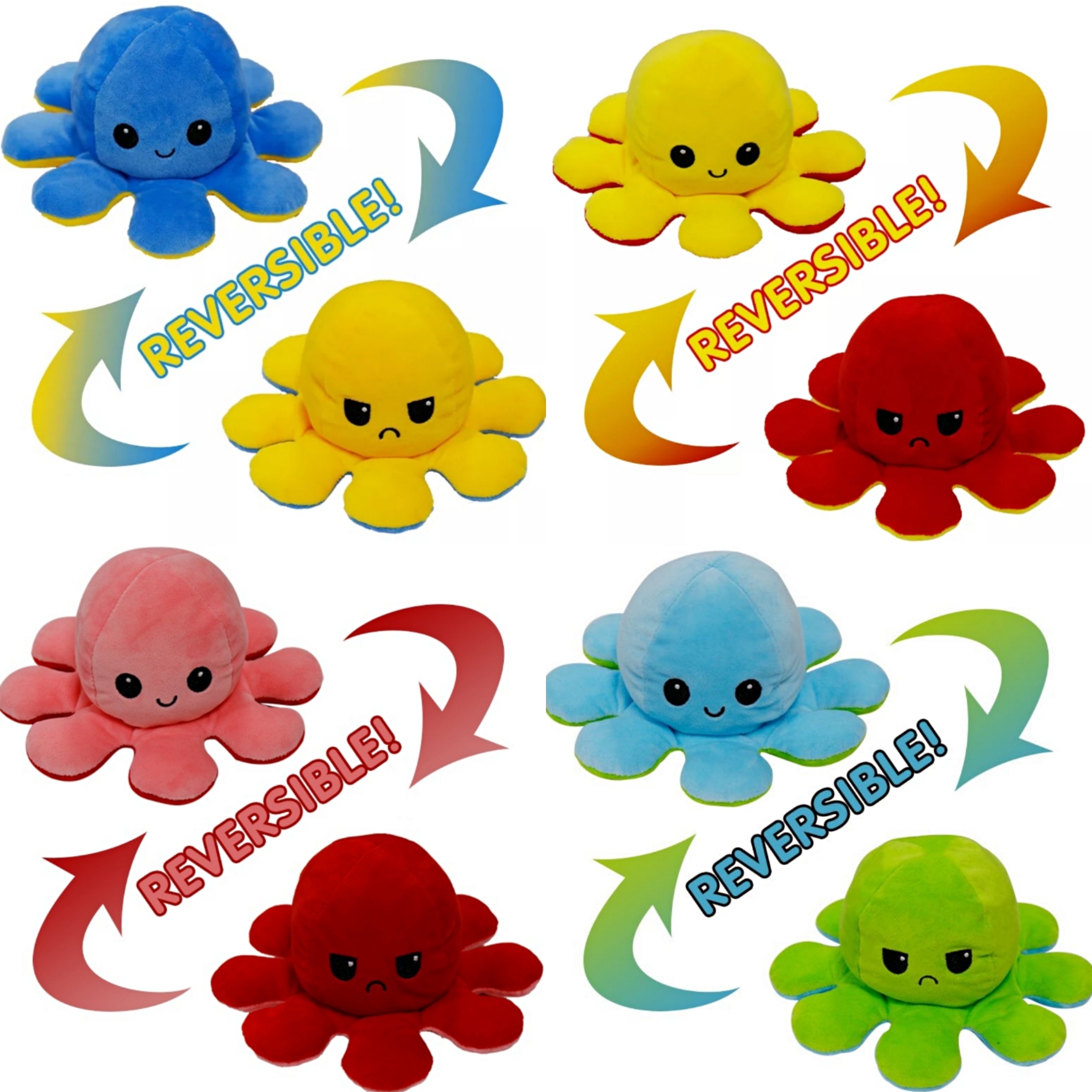 2020 game Fashional Plush Stuffed doble cara reversible pulpo gato reversibles octupus reversible