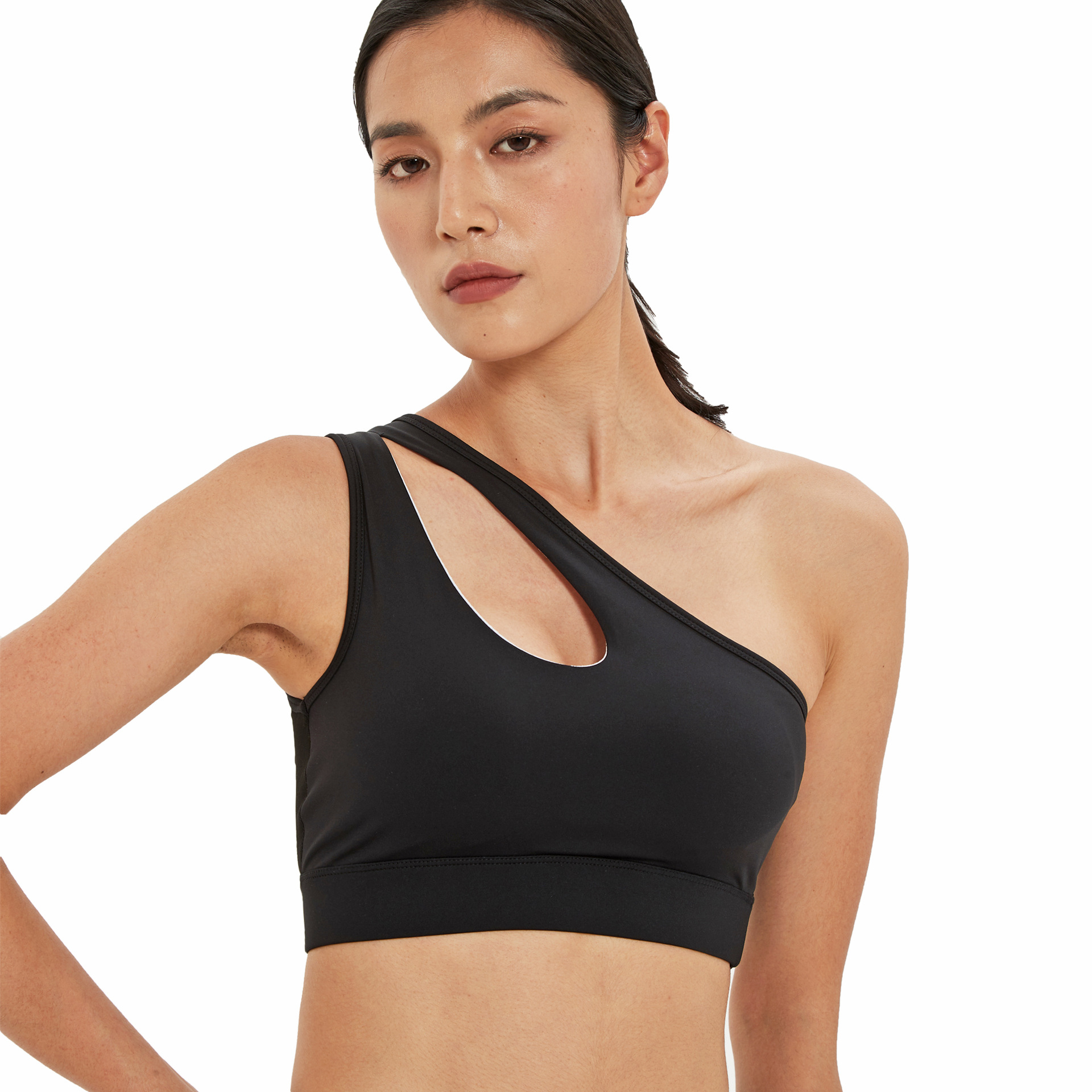 2021 One Shoulder Push Up Sexy Gym Padded Shock Proof Bras 3XL Athletic Running Active Crop Top Sports Yoga Bra