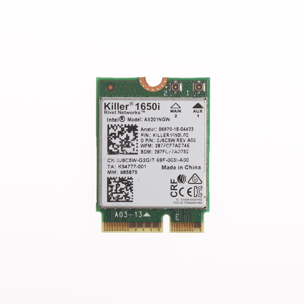 Для ноутбука Killer AX1650i AC двухдиапазонный 2,4 Гбит/с беспроводной AX201NGW Wifi карта AX201NGW 802.11AX/A/B/G/N BT 5,0 для Windows 10
