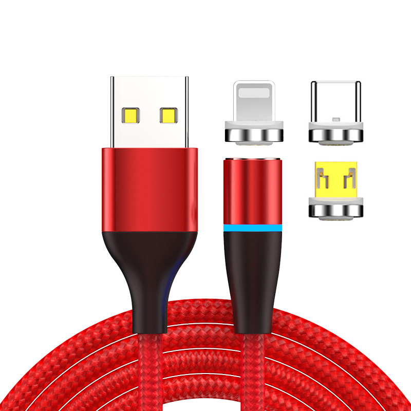 Vnew Лидер продаж Высокое качество 360 градусов 3 в 1Micro/8pin/Type C 3A Быстрая зарядка и данные Магнитный usb кабель