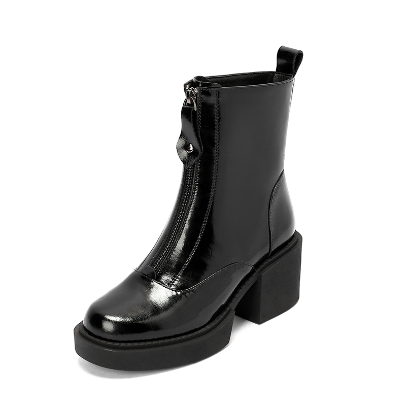 Western ankle Boots Europe and America Style Shoes Chunky Heel Knight's Boots genuine leather winter autumn boots