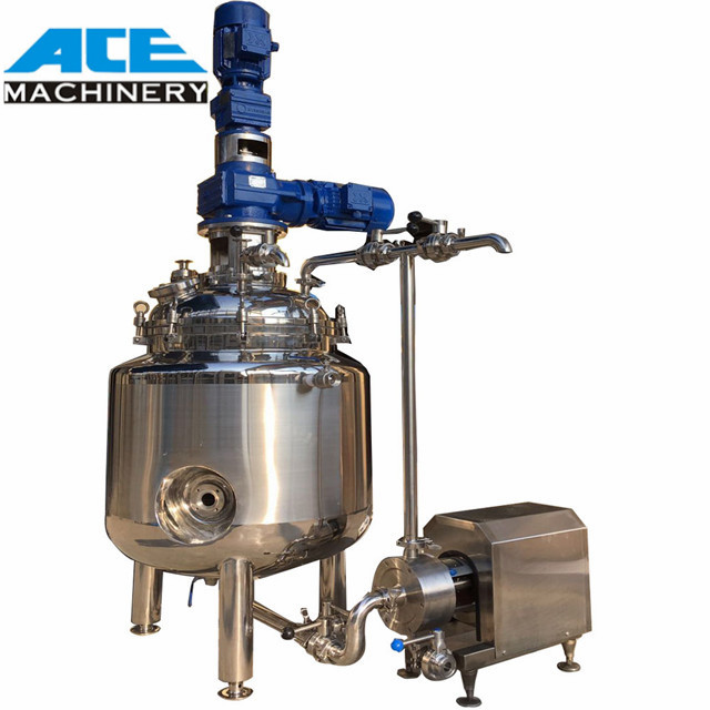 100L 200L 500L Stainless Steel Emulsifying Mixing Tank With Top Mixer And High Shear Emulsifier Machine Vacuum Emulsifying Mixer