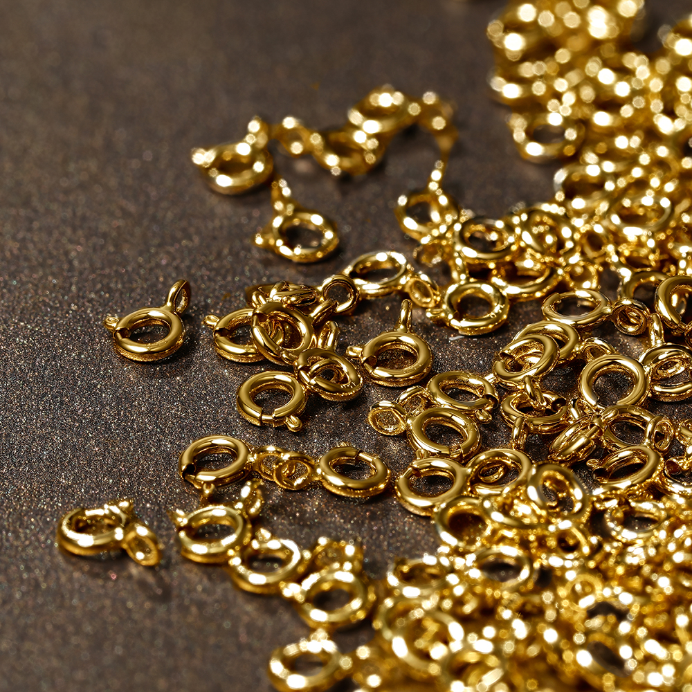 Manufacturer of 9K/14K/18K Solid Gold Fine Jewelry Findings 5.0 Clasps Spring Ring Clasp Necklace Clasp Jewelry Clasp