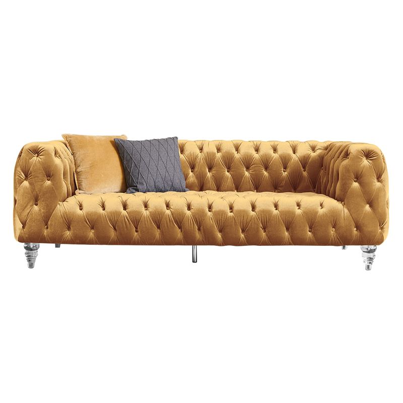 Light Luxury Design Hot Sale Hotel Living Room Furniture Sofa Set Velvet Fabric Chesterfield Sofa