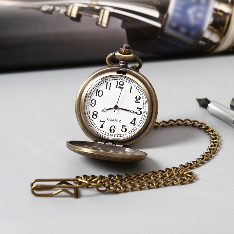 2021 GOHUOS High Quality Alloy Simple Vintage Pocket Wrist Quartz Analog Large Face Watch