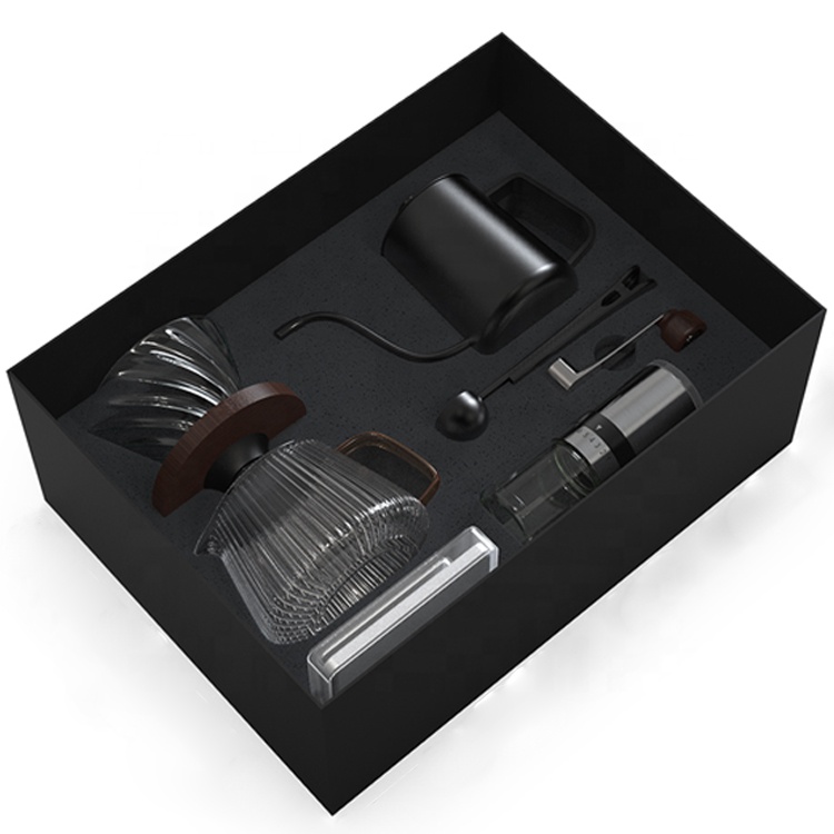 Premium Box Outdoor Travel Drip Coffee Coffee set gifts set With Manual Coffee Grinder Filter Kettle Pot Scale Spoon
