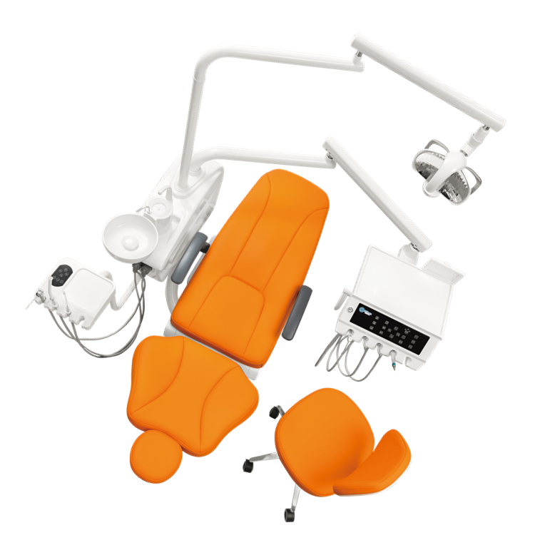 Fashionable dental equipment MKT-500 dental chair unit set factories produced with deluxe italy light
