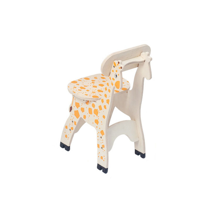 Manufacturers direct wholesale wooden furniture toys animal shape solid wooden giraffe chair