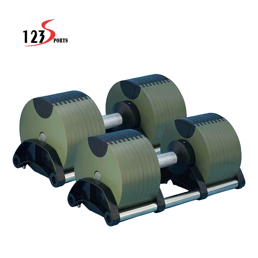 Free Weight 16kg 20kg 24Kg 28kg 32kg 36kg 40Kg 45kg 48kg No Disassembly Quick Adjustable Dumbbell Set For Fitness Training