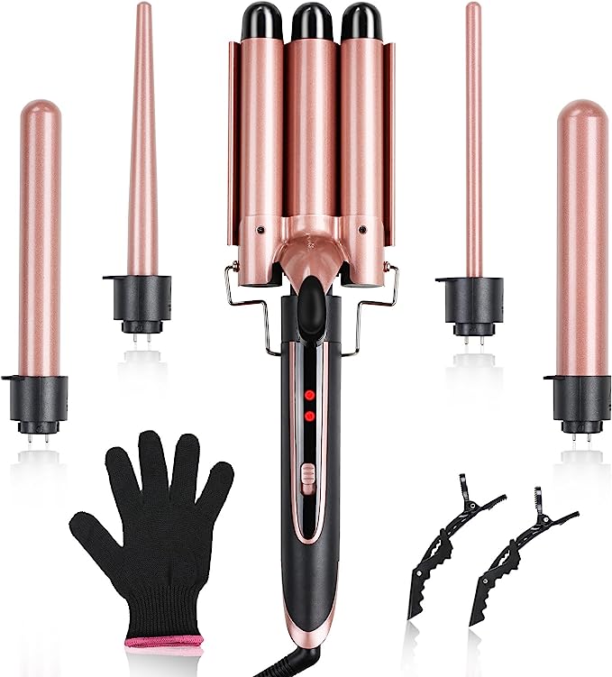 Popular Customized 5 In 1 Hair Curling Wand Interchangeable Hair Curling Iron