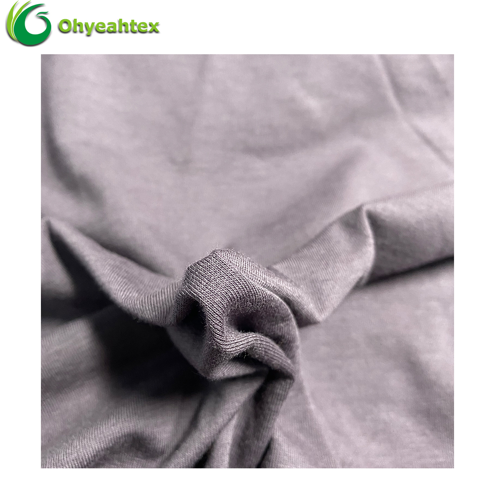 Oeko Tex Certified Organic Cotton Fabrics Knitted 160Gsm Cotton Spandex Jersey Fabric for Garment