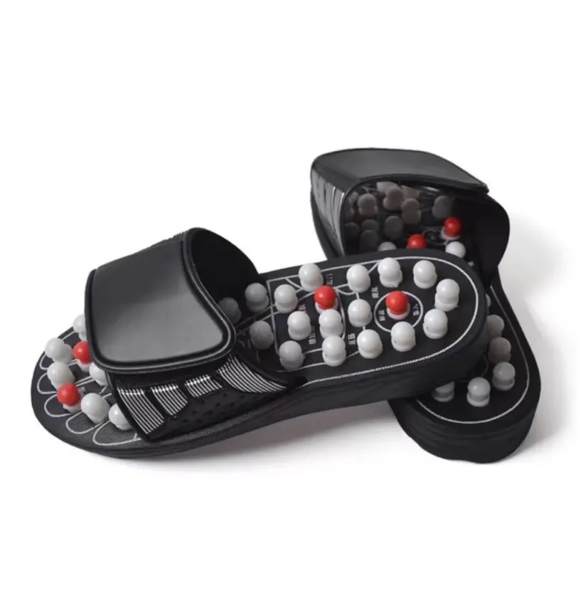 Custom Logo Acupuncture Jade Stone Indoor Relief Plantar Fasciitis Massage Slippers Shoes