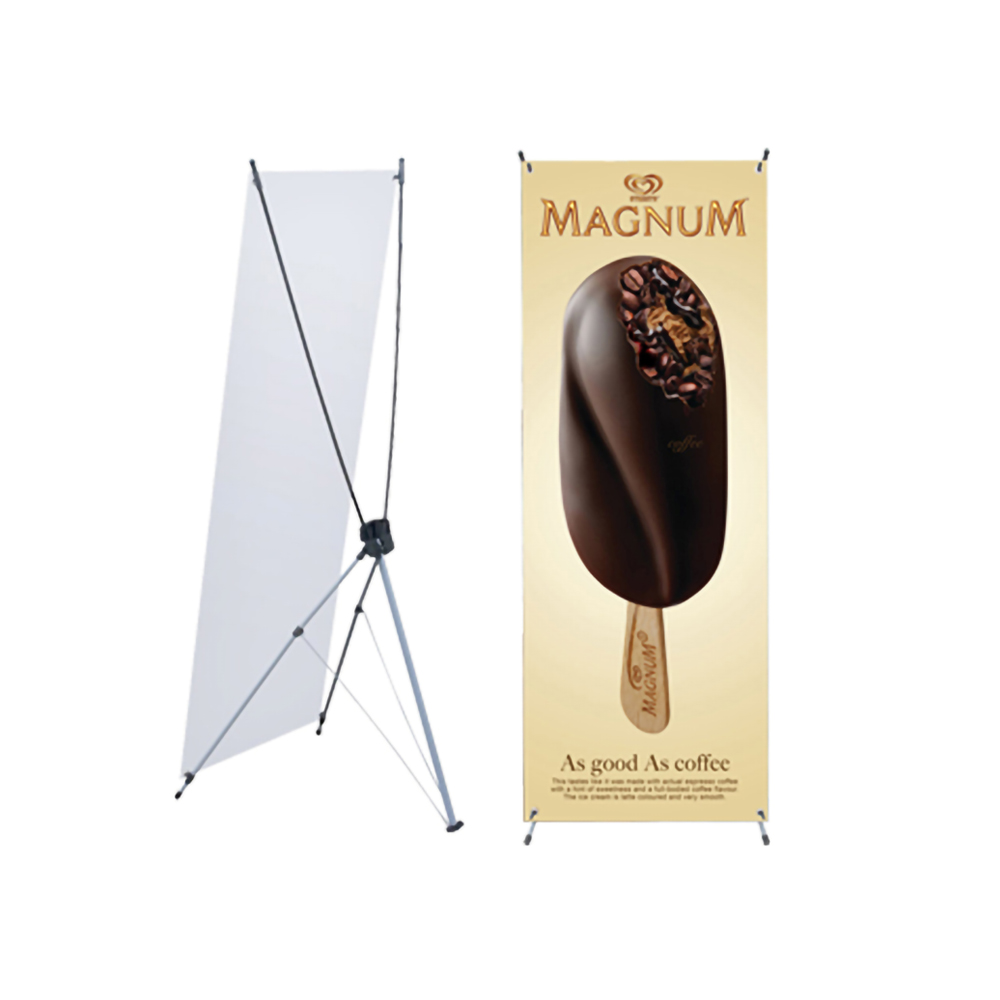 Custom X Racks Display Stand X Frame Stand Standing Banner X Banner Standee