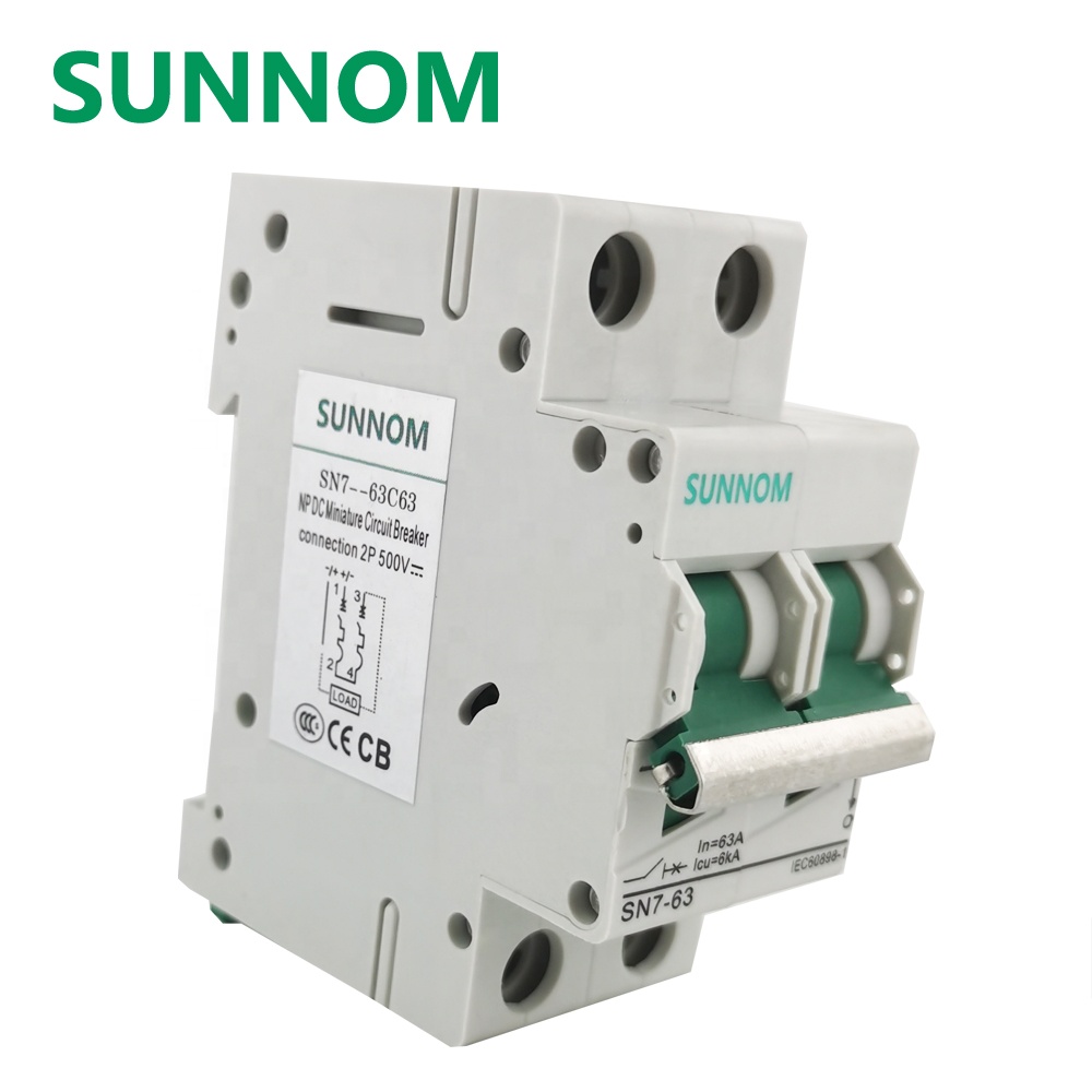 CE SUNNOM SN7-63 2P 63a 500V MCB миниатюрный автоматический выключатель постоянного тока для солнечной системы