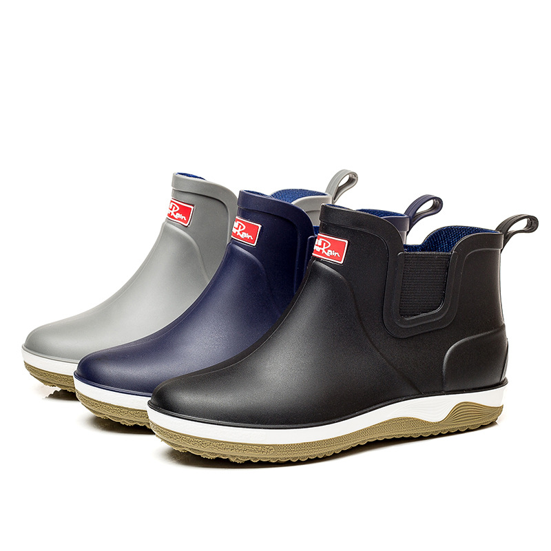 2023 New Fashion Trendy Edition Low Barrel Men's Warm Rain Boots safety Kitchen Fishing Car Washing Work Shoes and Boots