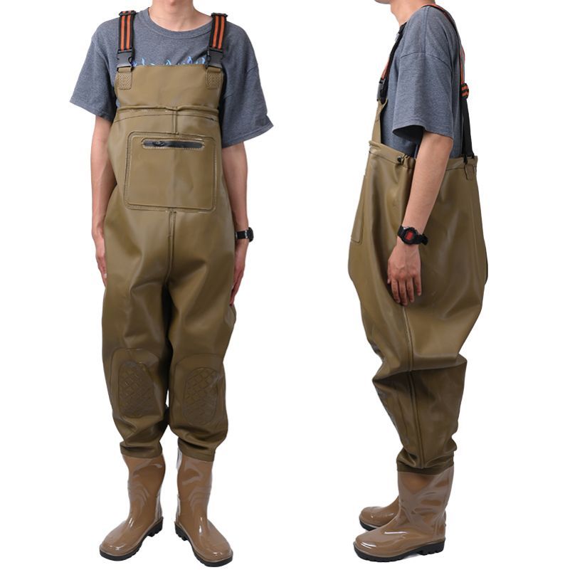 PVC Nylon Hunting Fishing With Boots Waterproof Breathable Lightweight Full Fishing Suit Winter Fishing Waders