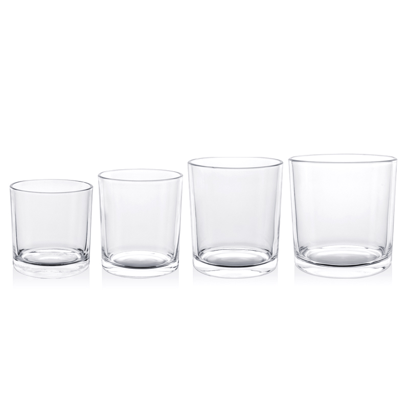 250ml Wholesale Custom Luxury Square Clear Frosted Amber Candle Glass Jar